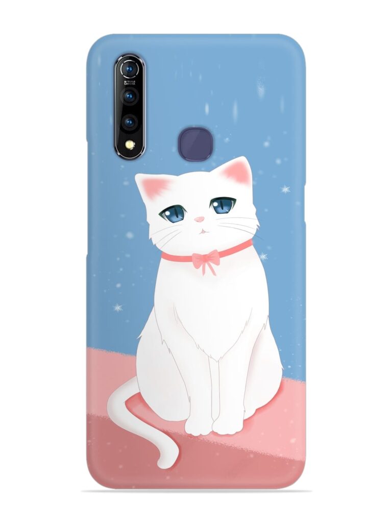 Cute White Cat Snap Case for Vivo Z1 Pro Zapvi