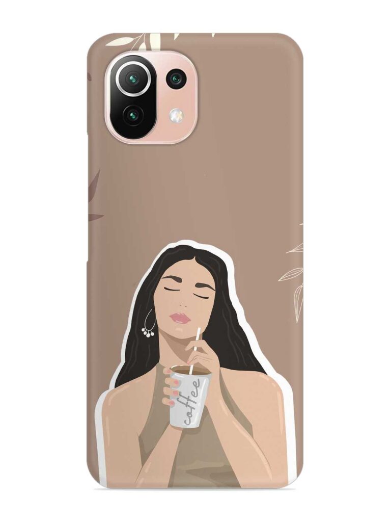 Girl With Coffee Snap Case for Xiaomi Mi 11 Lite Zapvi