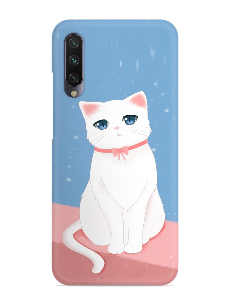 Cute White Cat Snap Case for Xiaomi Mi A3 Zapvi