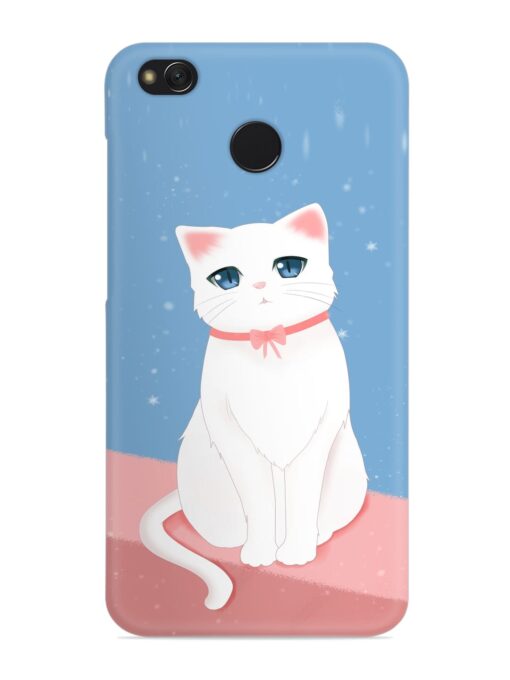 Cute White Cat Snap Case for Xiaomi Redmi 4 Zapvi