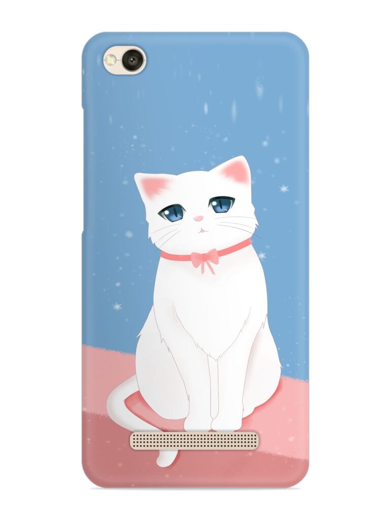 Cute White Cat Snap Case for Xiaomi Redmi 4A Zapvi