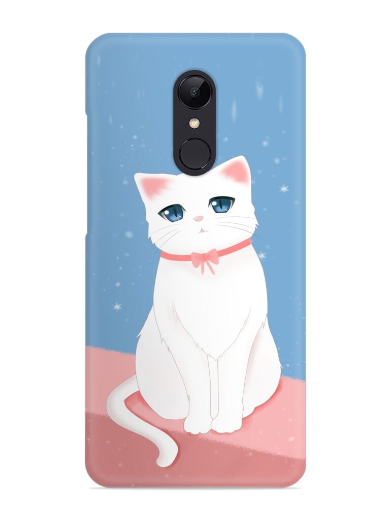 Cute White Cat Snap Case for Xiaomi Redmi 5 Zapvi