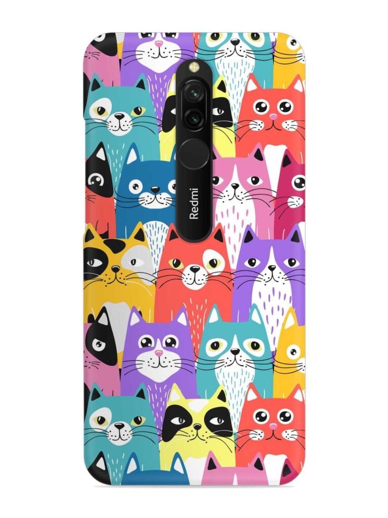 Funny Cartoon Cats Snap Case for Xiaomi Redmi 8 Zapvi