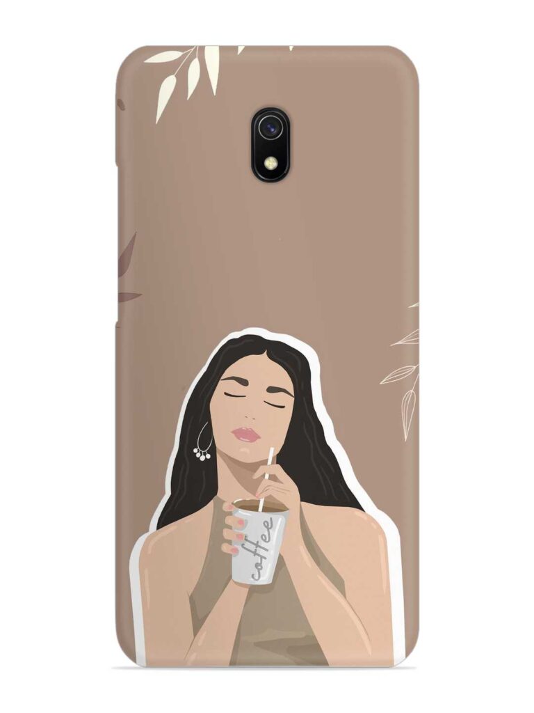 Girl With Coffee Snap Case for Xiaomi Redmi 8A Zapvi