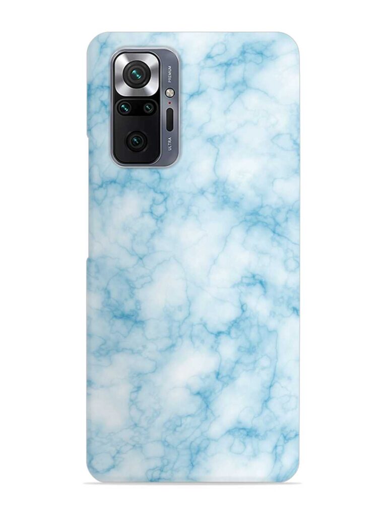 Blue White Natural Marble Snap Case for Xiaomi Redmi Note 10 Pro Max Zapvi