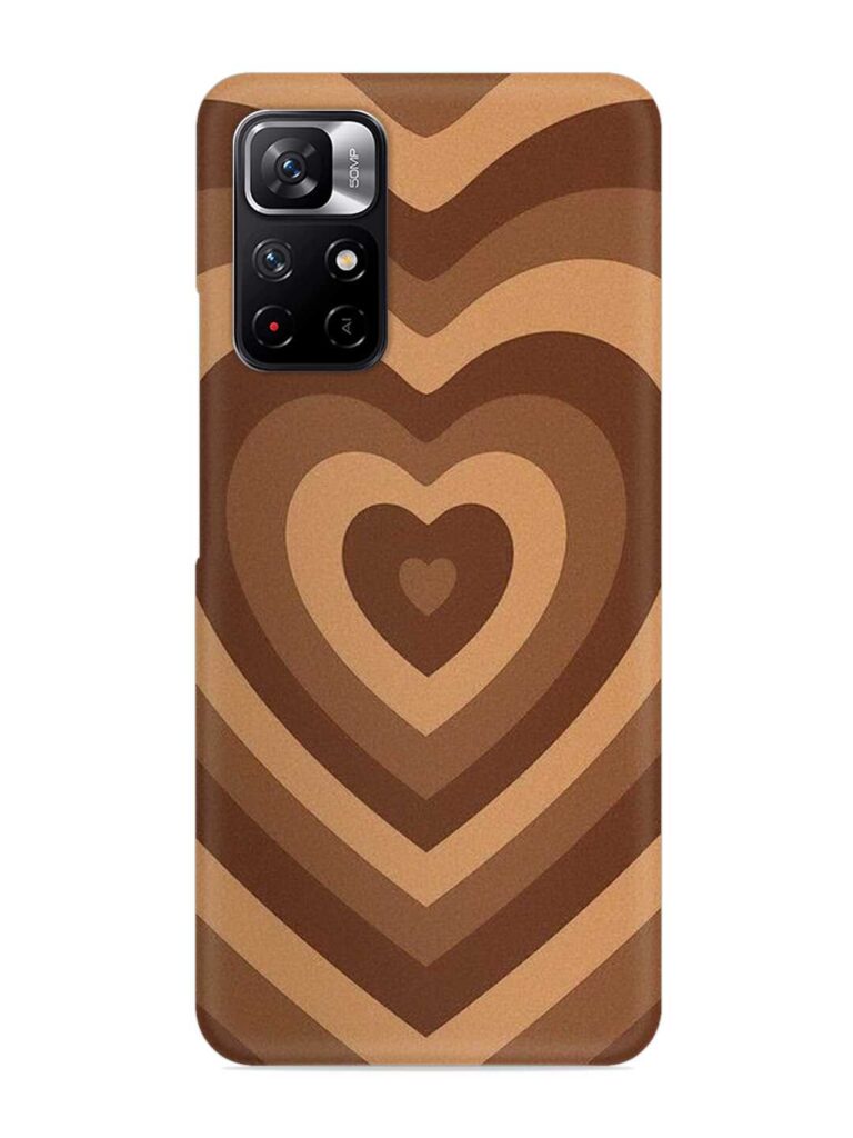 Brown Heart Snap Case for Xiaomi Redmi Note 11T (5G) Zapvi