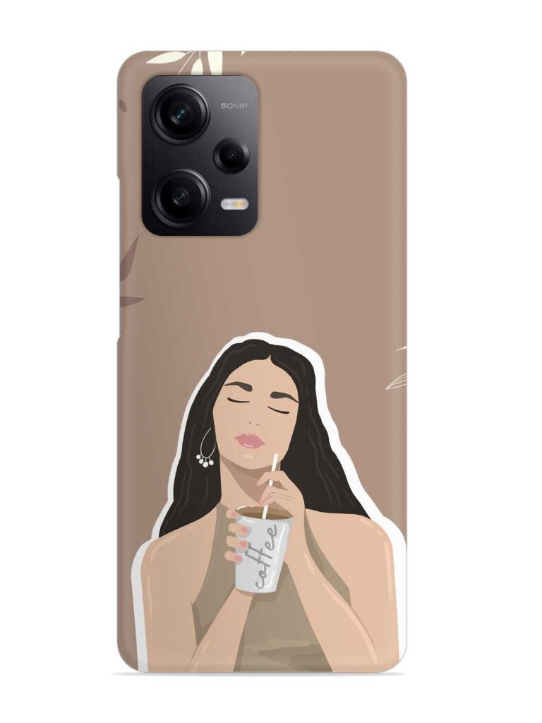 Girl With Coffee Snap Case for Xiaomi Redmi Note 12 Pro (5G) Zapvi