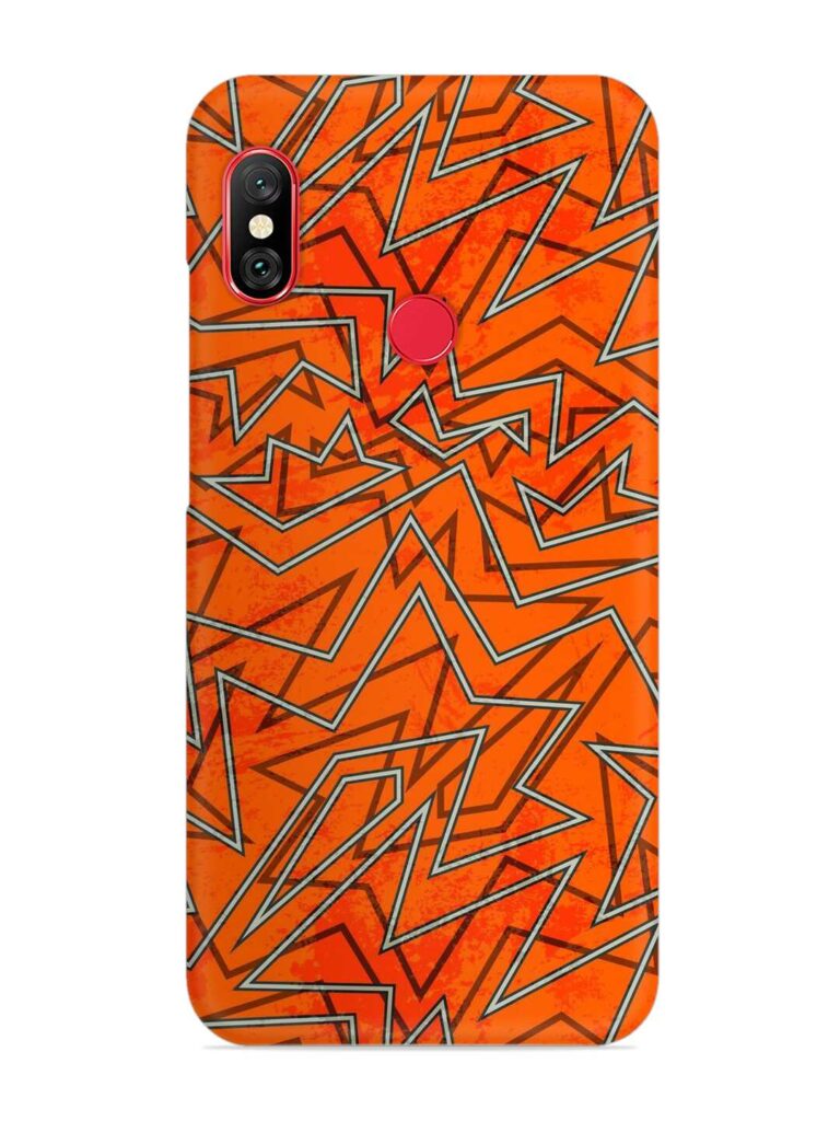 Abstract Orange Retro Snap Case for Xiaomi Redmi Note 6 Pro Zapvi