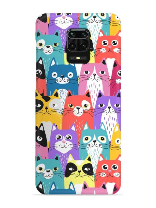 Funny Cartoon Cats Snap Case for Xiaomi Redmi Note 9 Pro Zapvi
