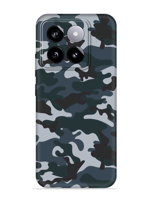 Dark Blue Army Military Art Soft Silicone Case for Xiaomi Mi 14 (5G) Zapvi