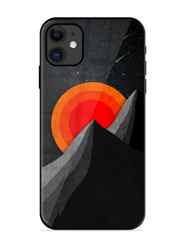 Black Mountain Glossy Metal Phone Cover for Apple Iphone 11 Zapvi