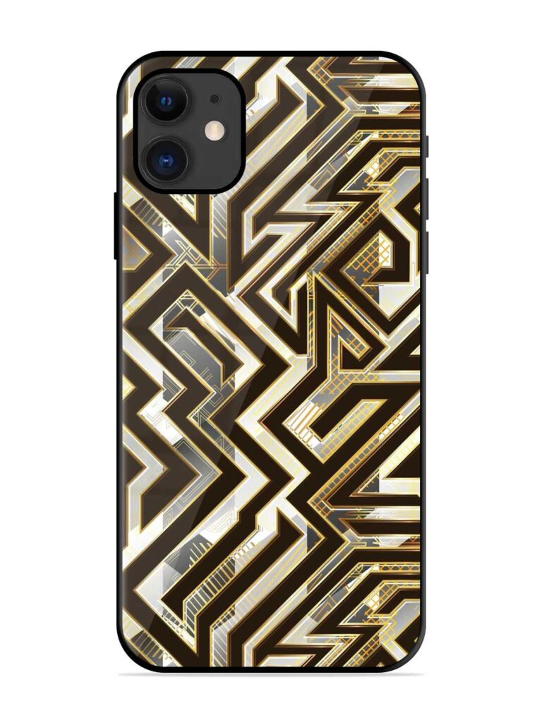 Technology Geometric Seamless Glossy Metal Phone Cover for Apple Iphone 11 Zapvi