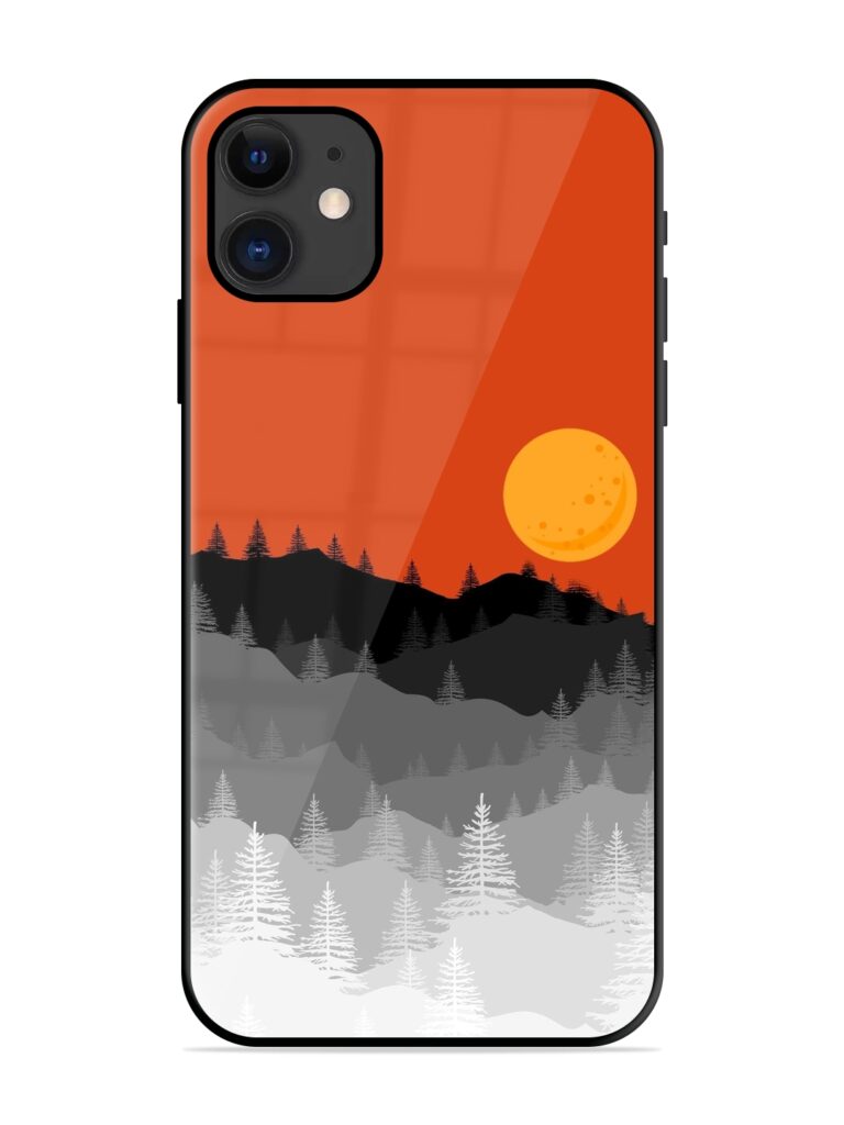 Mountain Lofi Sun Glossy Metal Phone Cover for Apple Iphone 11 Zapvi