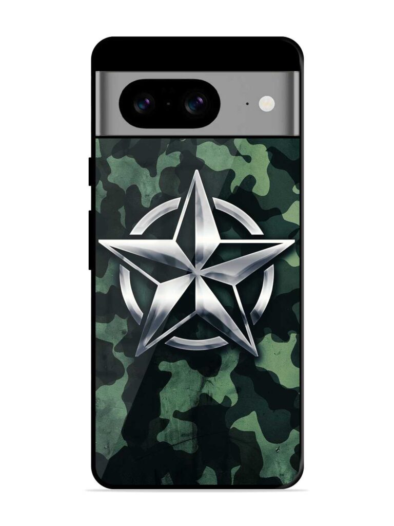 Indian Army Star Design Glossy Metal Phone Cover for Google Pixel 8 Zapvi
