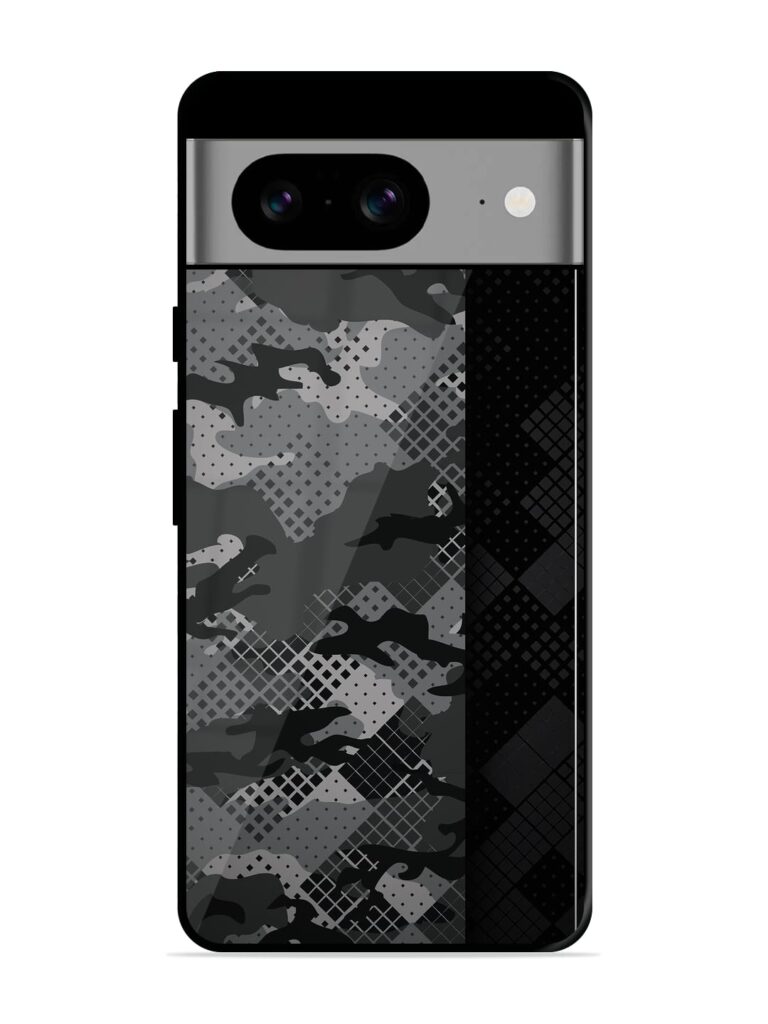 Dark Camouflage Glossy Metal Phone Cover for Google Pixel 8 Zapvi