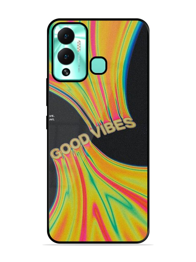 Good Vibes Glossy Metal Phone Cover for Infinix Hot 12 Play Zapvi