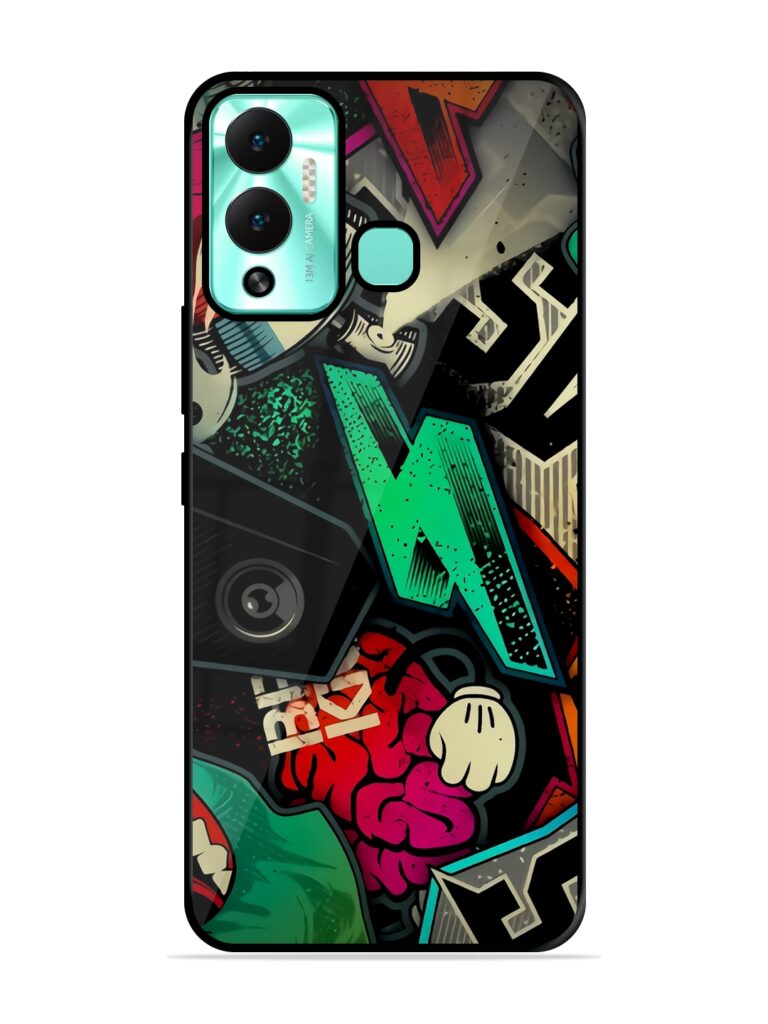 Graffiti Art Glossy Metal Phone Cover for Infinix Hot 12 Play Zapvi