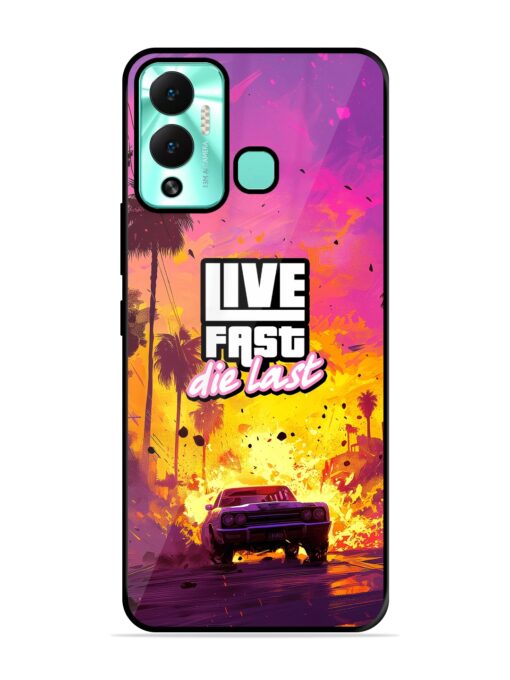Live Fast Glossy Metal Phone Cover for Infinix Hot 12 Play Zapvi
