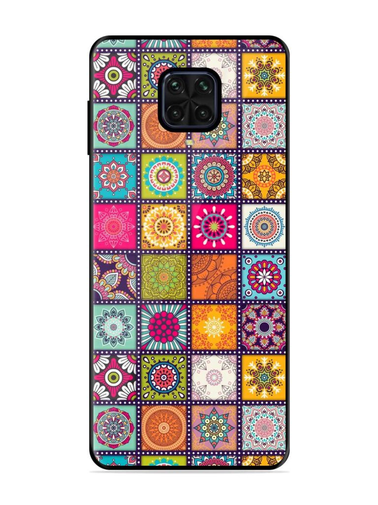 Seamless Pattern Vintage Glossy Metal Phone Cover for Poco M2 Pro Zapvi