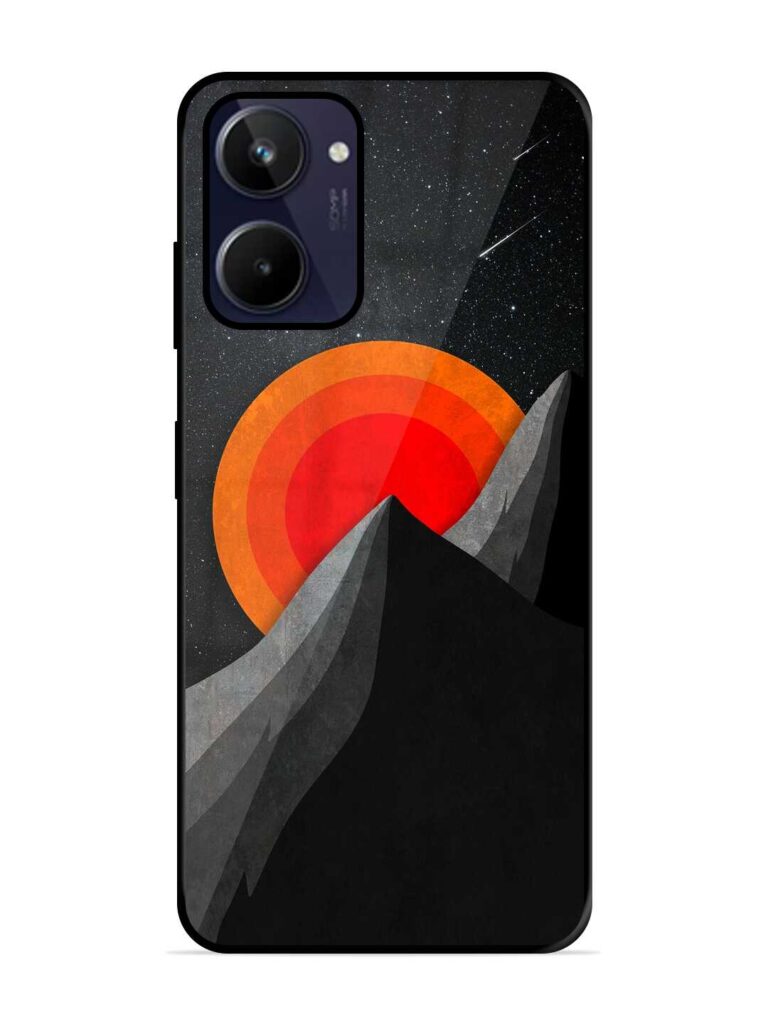 Black Mountain Glossy Metal Phone Cover for Realme 10 Zapvi