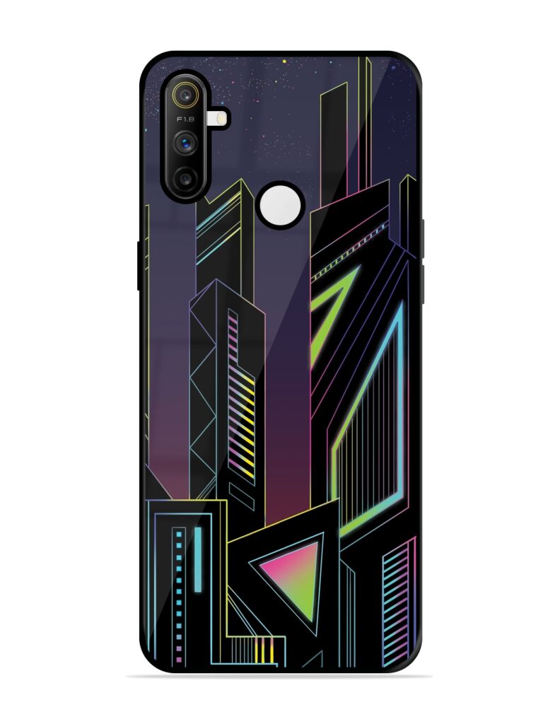 Neon Dreamscape Glossy Metal Phone Cover for Realme Narzo 10A Zapvi