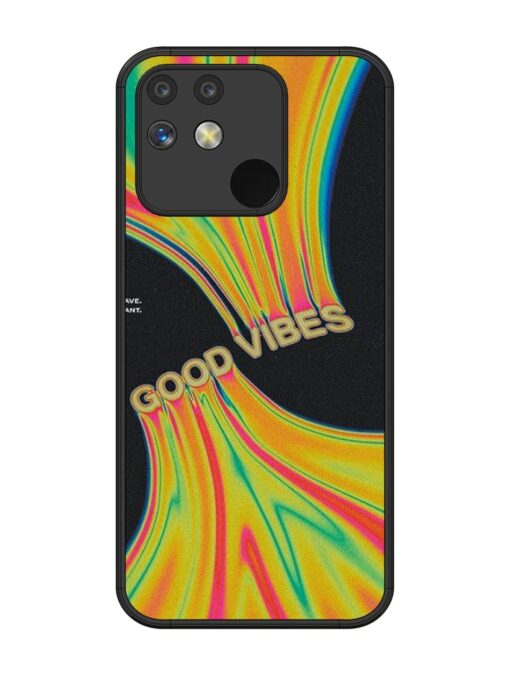 Good Vibes Glossy Metal Phone Cover for Realme Narzo 50A Zapvi