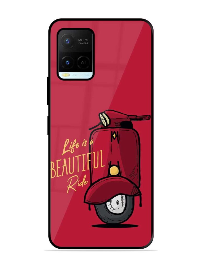 Life Is Beautiful Rides Glossy Metal Phone Cover for Vivo Y21A Zapvi