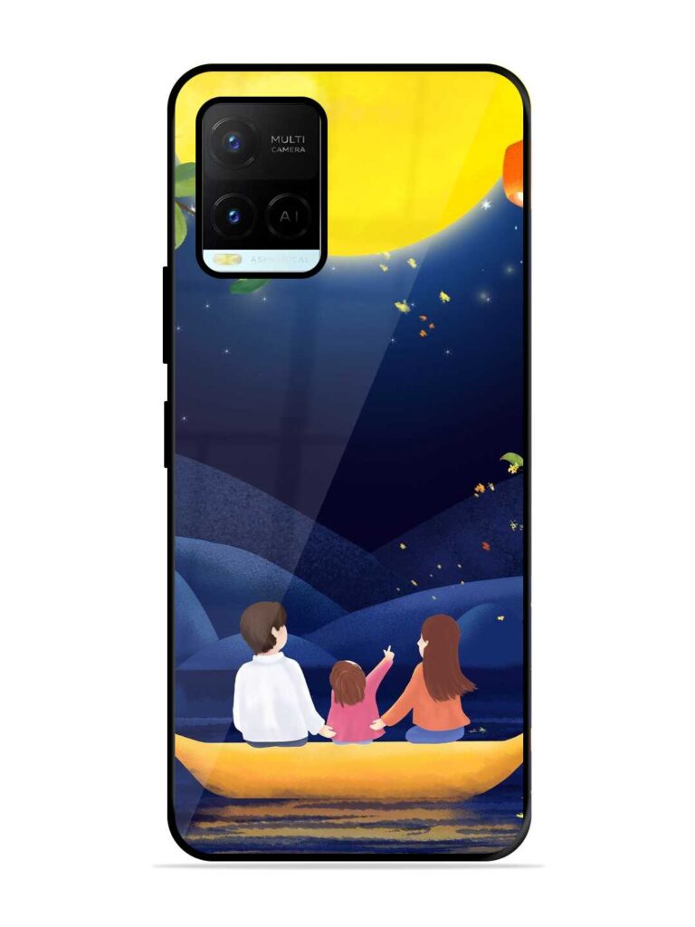 Happy Family And Beautiful View Glossy Metal Phone Cover for Vivo Y21A Zapvi