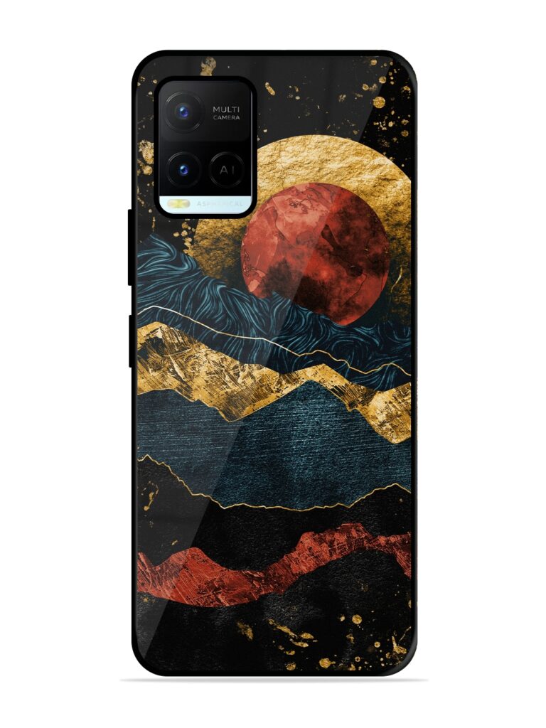 Gold Painting View Glossy Metal Phone Cover for Vivo Y21A Zapvi