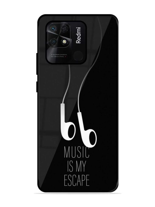 Music Is My Escape Glossy Metal Phone Cover for Xiaomi Redmi 10 Zapvi