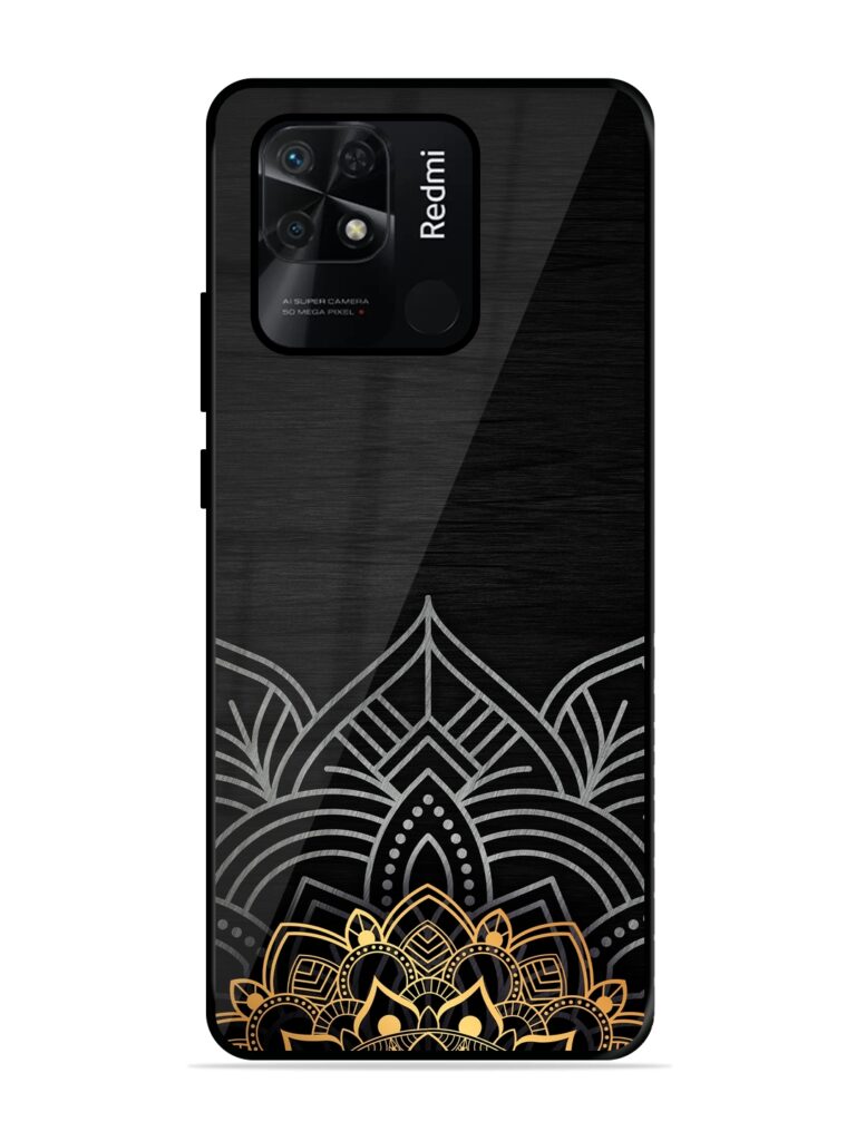 Decorative Golden Pattern Glossy Metal Phone Cover for Xiaomi Redmi 10 Zapvi