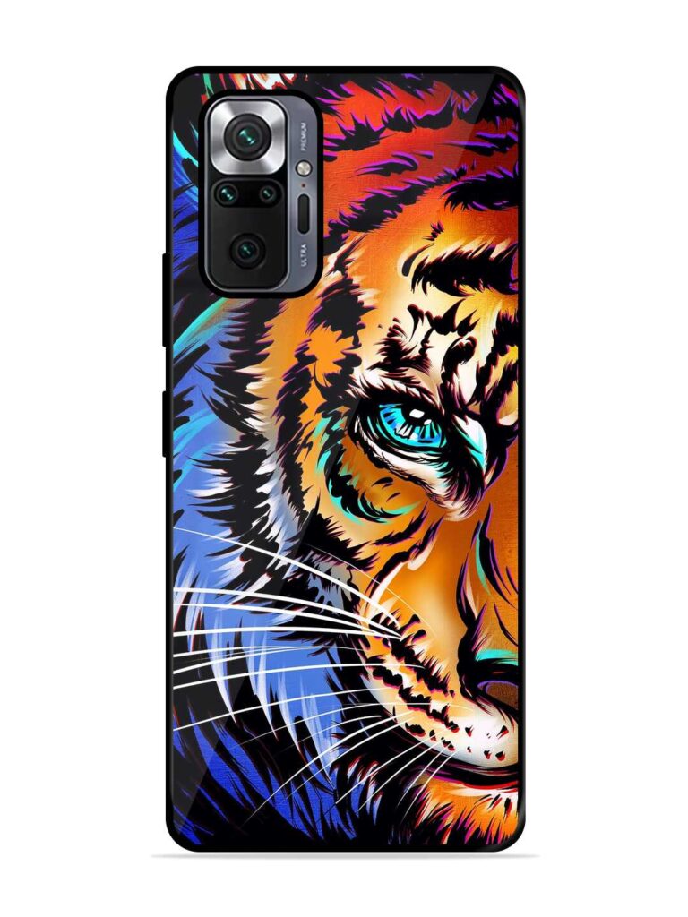 Colorful Lion Art Glossy Metal Phone Cover for Xiaomi Redmi Note 10 Pro Zapvi