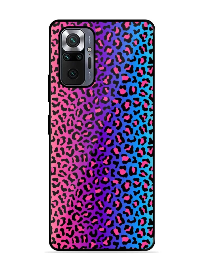Colorful Leopard Seamless Glossy Metal Phone Cover for Xiaomi Redmi Note 10 Pro Zapvi