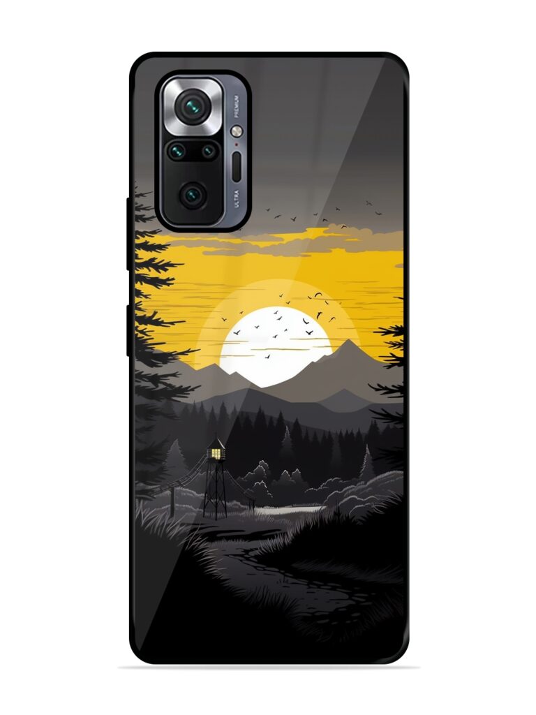 Sunset Vector Glossy Metal Phone Cover for Xiaomi Redmi Note 10 Pro Zapvi