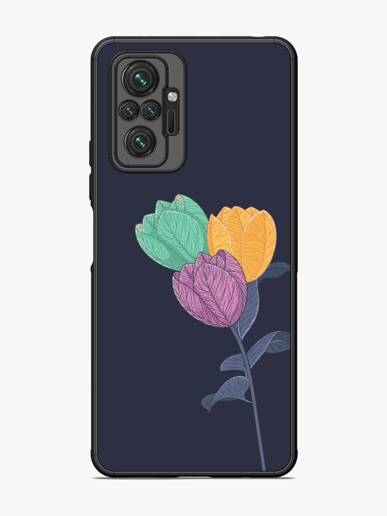 Flower Vector Glossy Metal Phone Cover for Xiaomi Redmi Note 10 Pro Max Zapvi