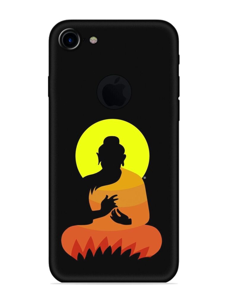 Buddha Art Black Soft Silicone Case for Apple Iphone 7 (Logo Cut) Zapvi