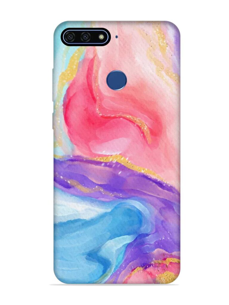 Watercolor Gradient Soft Silicone Case for Honor 7A Zapvi