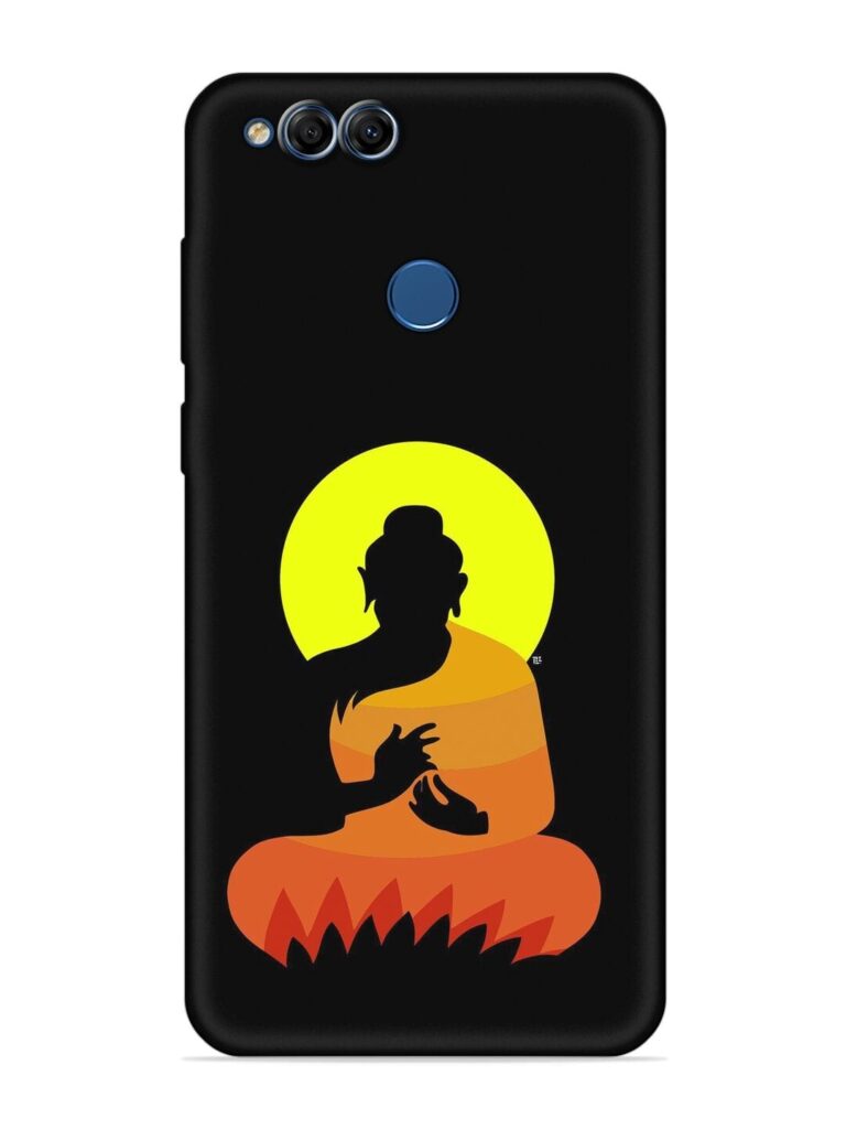 Buddha Art Black Soft Silicone Case for Honor 7X Zapvi