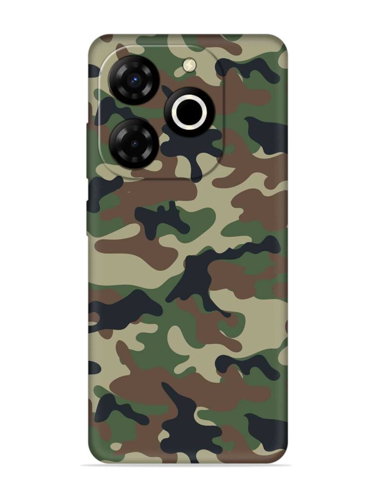 Army Military Camouflage Dark Green Soft Silicone Case for Itel P55T Zapvi
