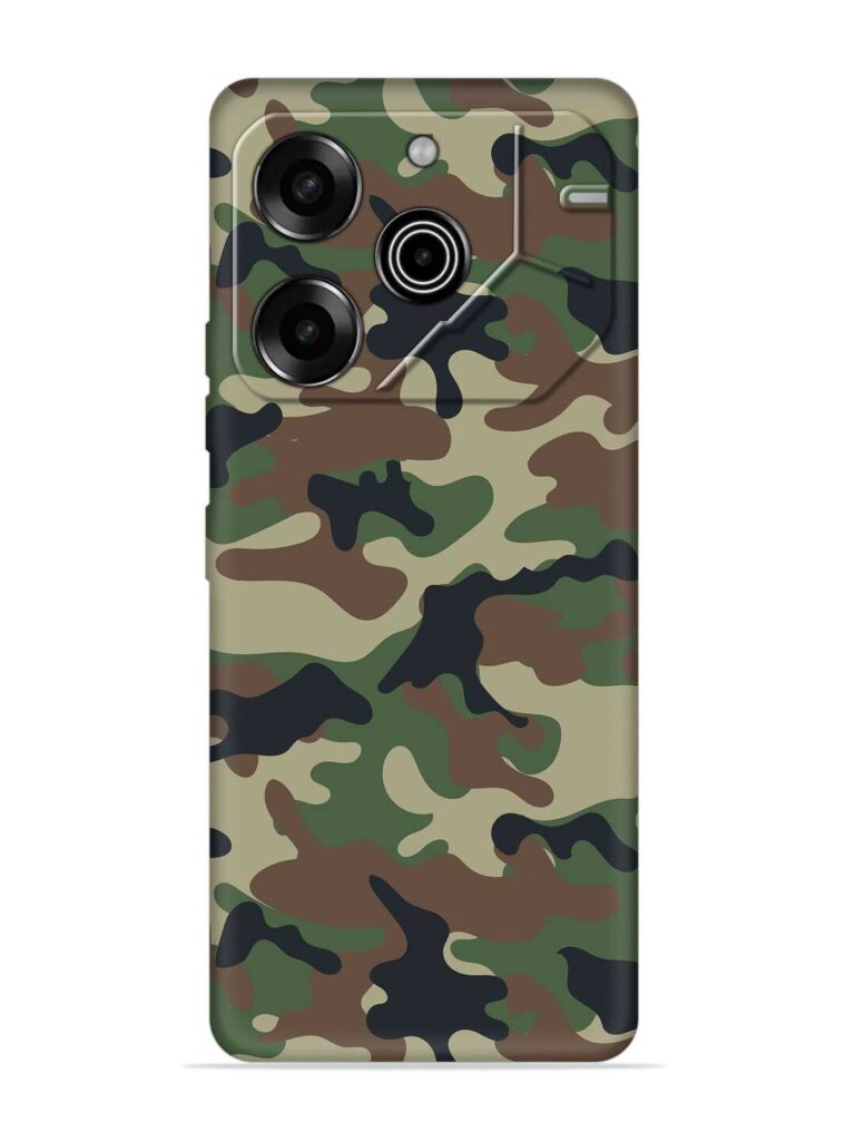 Army Military Camouflage Dark Green Soft Silicone Case for Tecno Pova 6 Pro (5G) Zapvi
