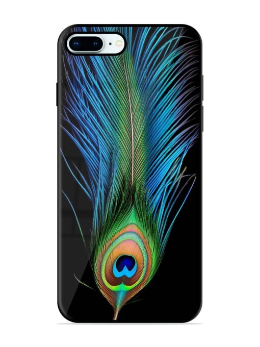 Peacock Feather Premium Glass Case for Apple Iphone 8 Plus Zapvi