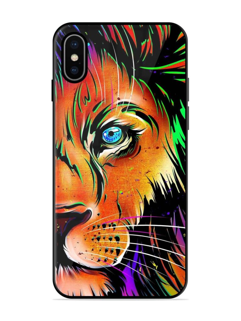 Colorful Lion Design Glossy Metal TPU Case for Apple Iphone X Zapvi