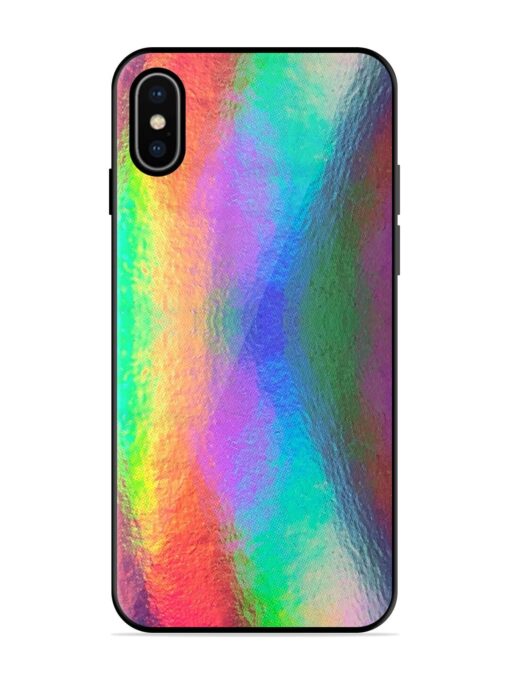 Colorful Holographic Background Glossy Metal TPU Case for Apple Iphone X Zapvi