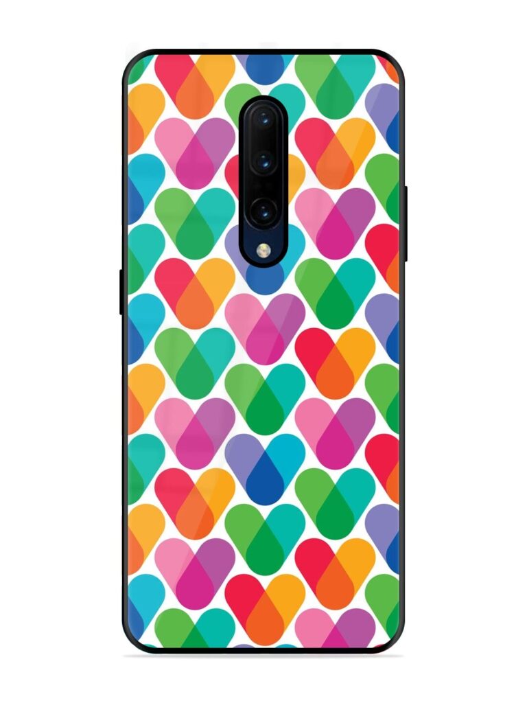 Overlapping Colors Colorful Premium Glass Case for Oneplus 7 Pro Zapvi