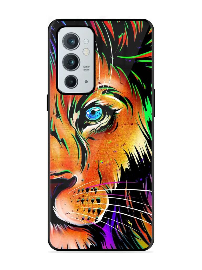 Colorful Lion Design Glossy Metal TPU Case for Oneplus 9RT (5G) Zapvi