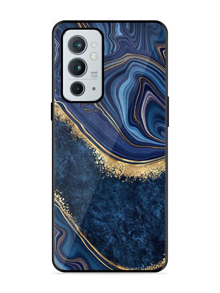 Abstract Background Blue Glossy Metal TPU Case for Oneplus 9RT (5G) Zapvi