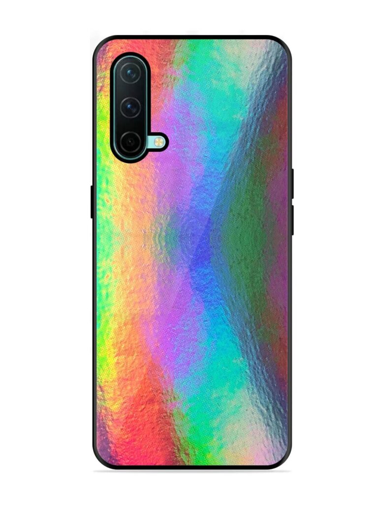 Colorful Holographic Background Premium Glass Case for Oneplus Nord Ce (5G) Zapvi