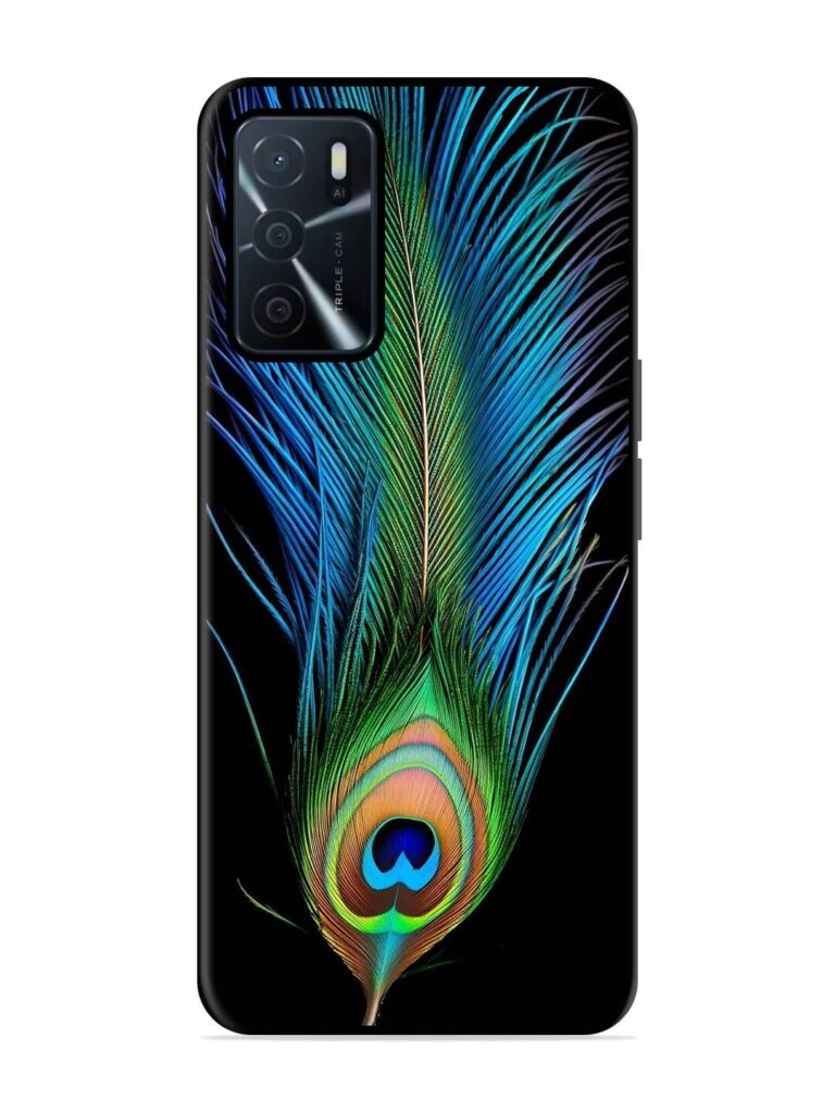 Peacock Feather Premium Glass Case for Oppo A16 Zapvi