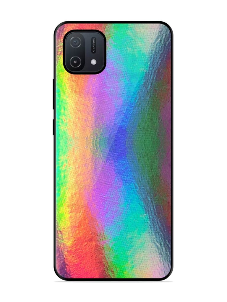 Colorful Holographic Background Premium Glass Case for Oppo A16K Zapvi