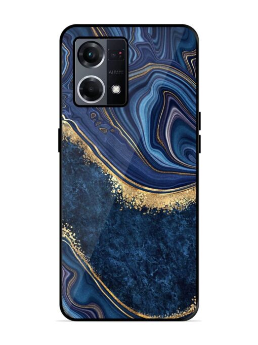 Abstract Background Blue Glossy Metal TPU Case for Oppo F21S Pro (4G) Zapvi